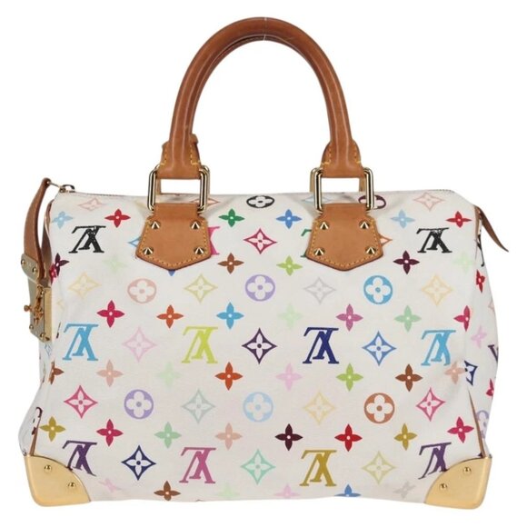 LOUIS VUITTON Monogram Multicolor Speedy 30 Bag White Bron - Picture 2 of 15